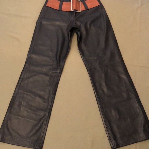 ISABEL U.S.A 💯% black color Leather, women’s Pants fully lined size 4” - Picture 4 of 16